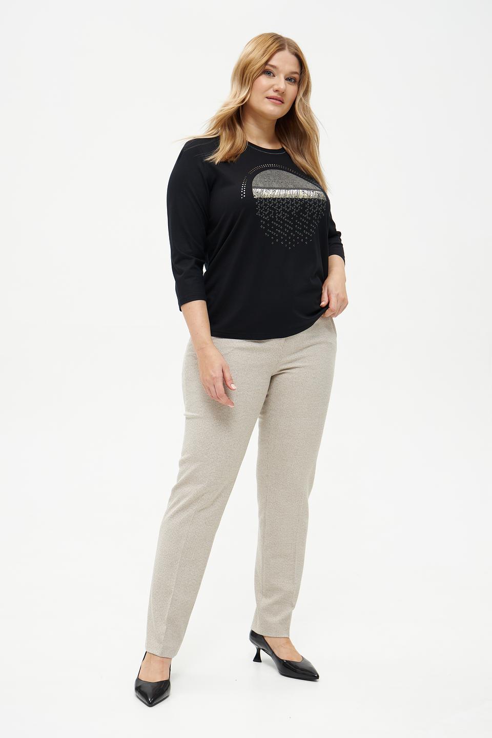 Брюки Relaxed by Toni в клетку бежевый