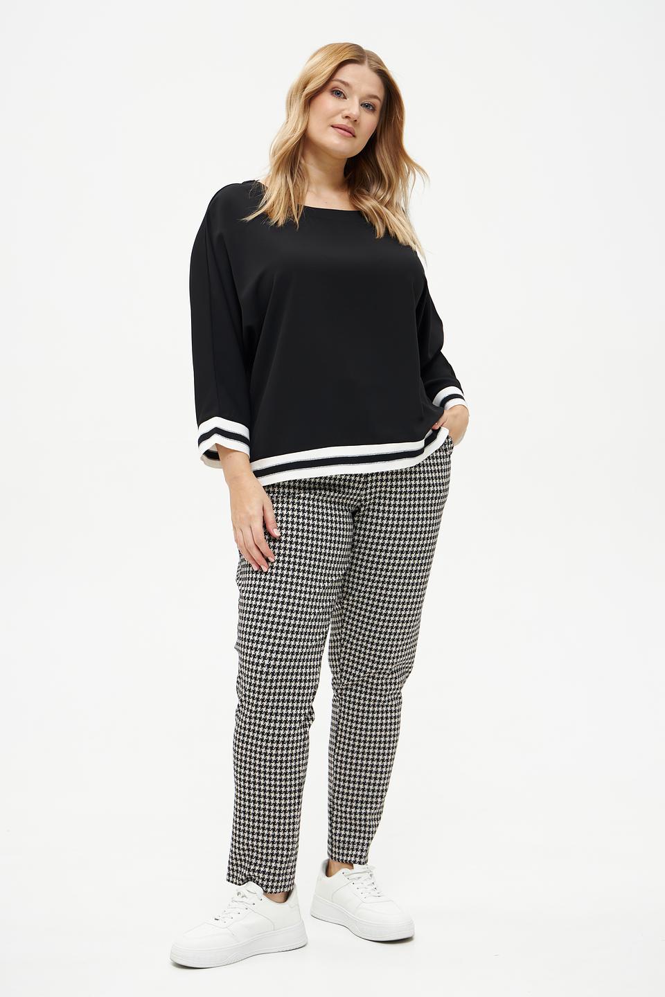 Блуза Margittes с полосками чёрная