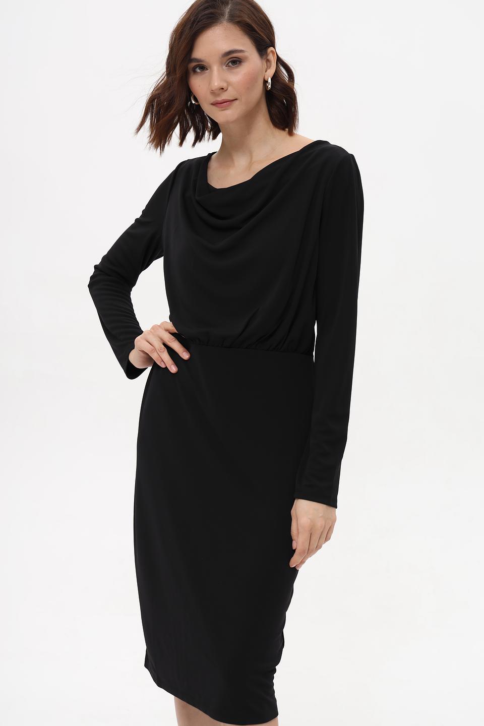 Платье Taifun с драпировкой чёрное