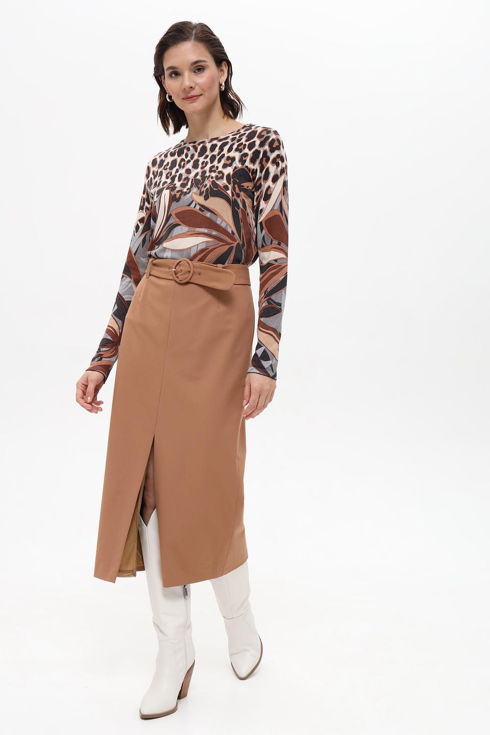 Юбка Betty Barclay с поясом бежевая