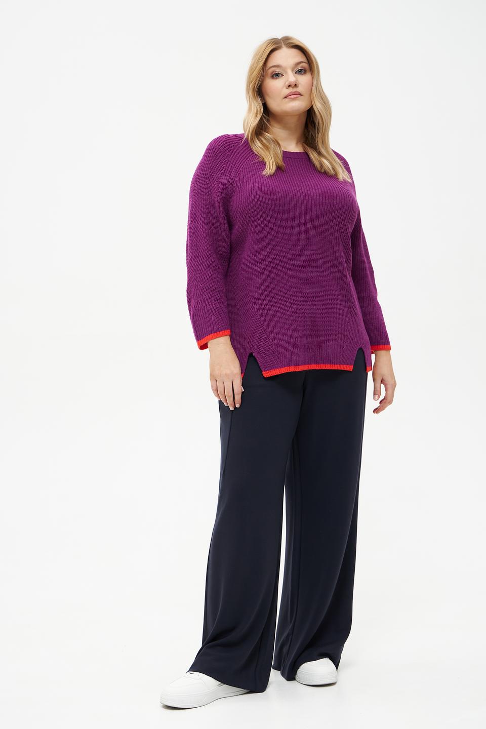 Пуловер Via Appia с разрезами фиолетовый