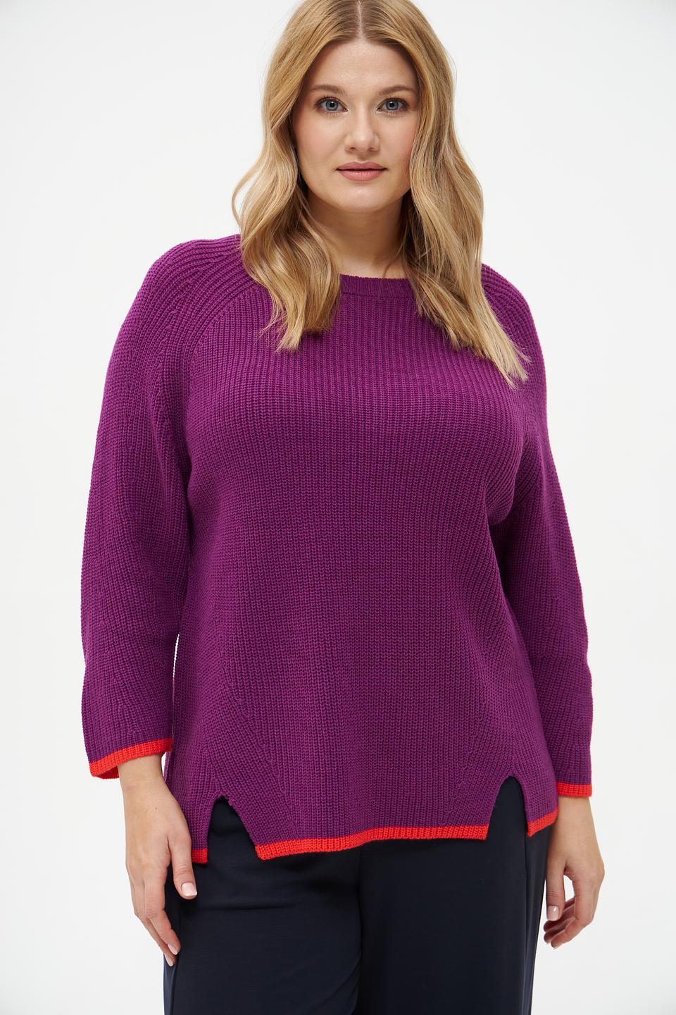 Пуловер Via Appia с разрезами фиолетовый