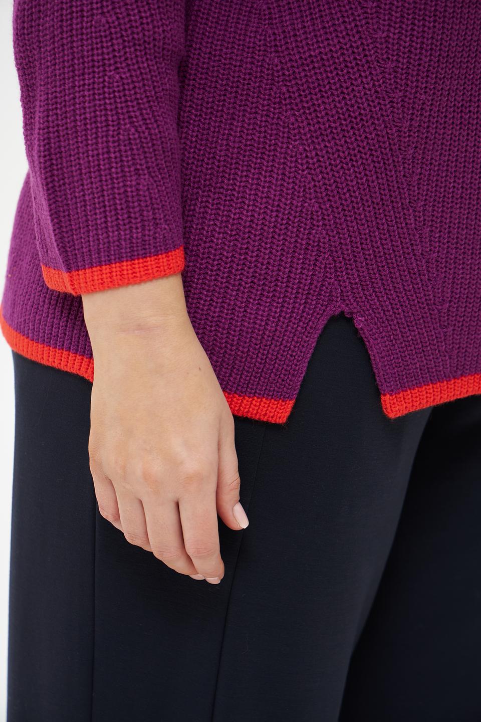 Пуловер Via Appia с разрезами фиолетовый