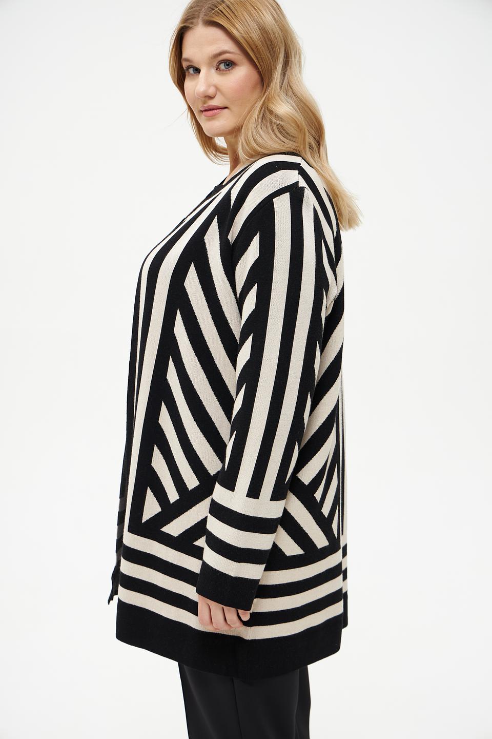 Жакет Via Appia полоска бежево-черный