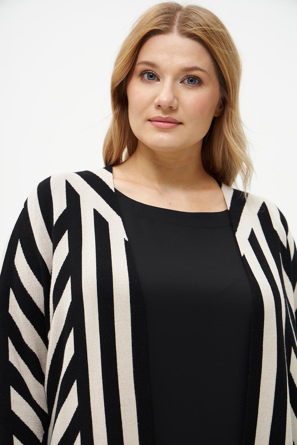 Жакет Via Appia полоска бежево-черный