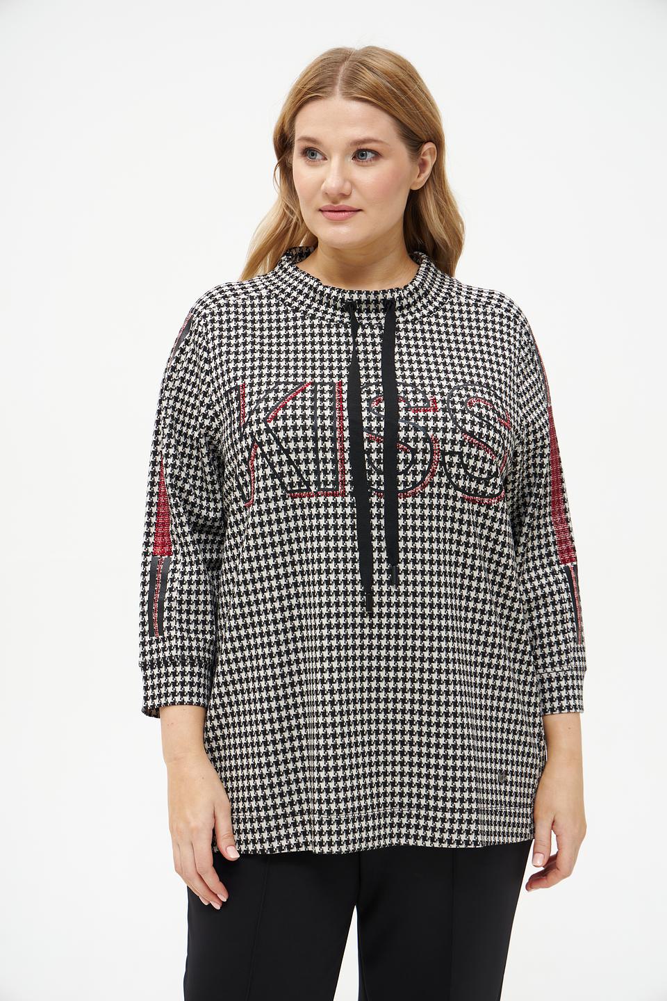 Пуловер Frapp в клетку с лентой