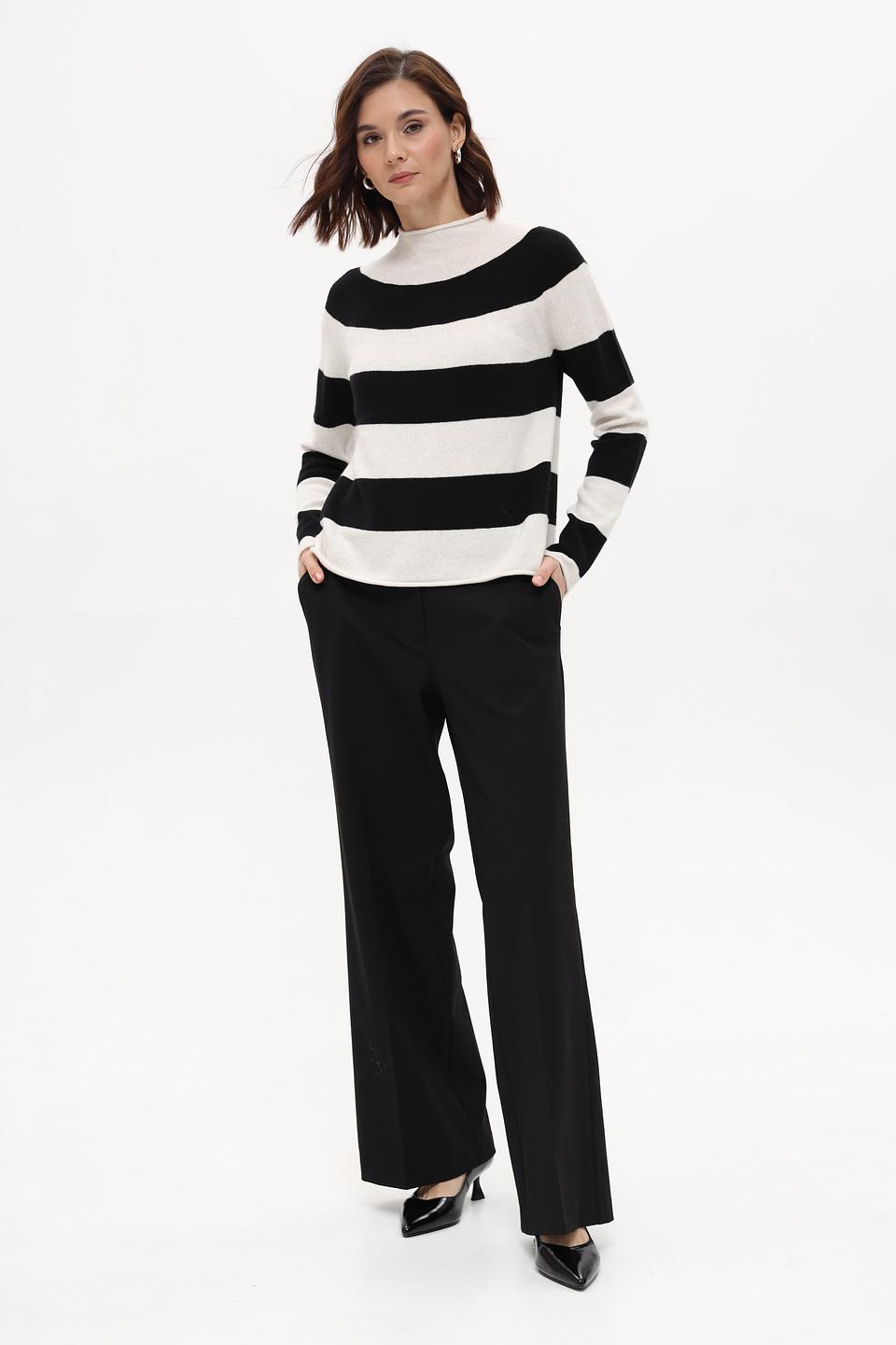 Пуловер Oui в полоску