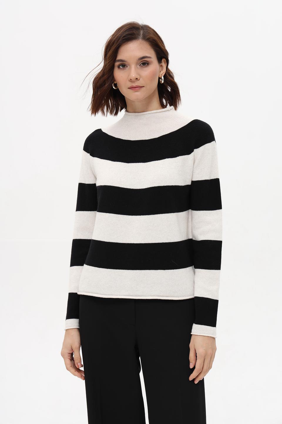 Пуловер Oui в полоску