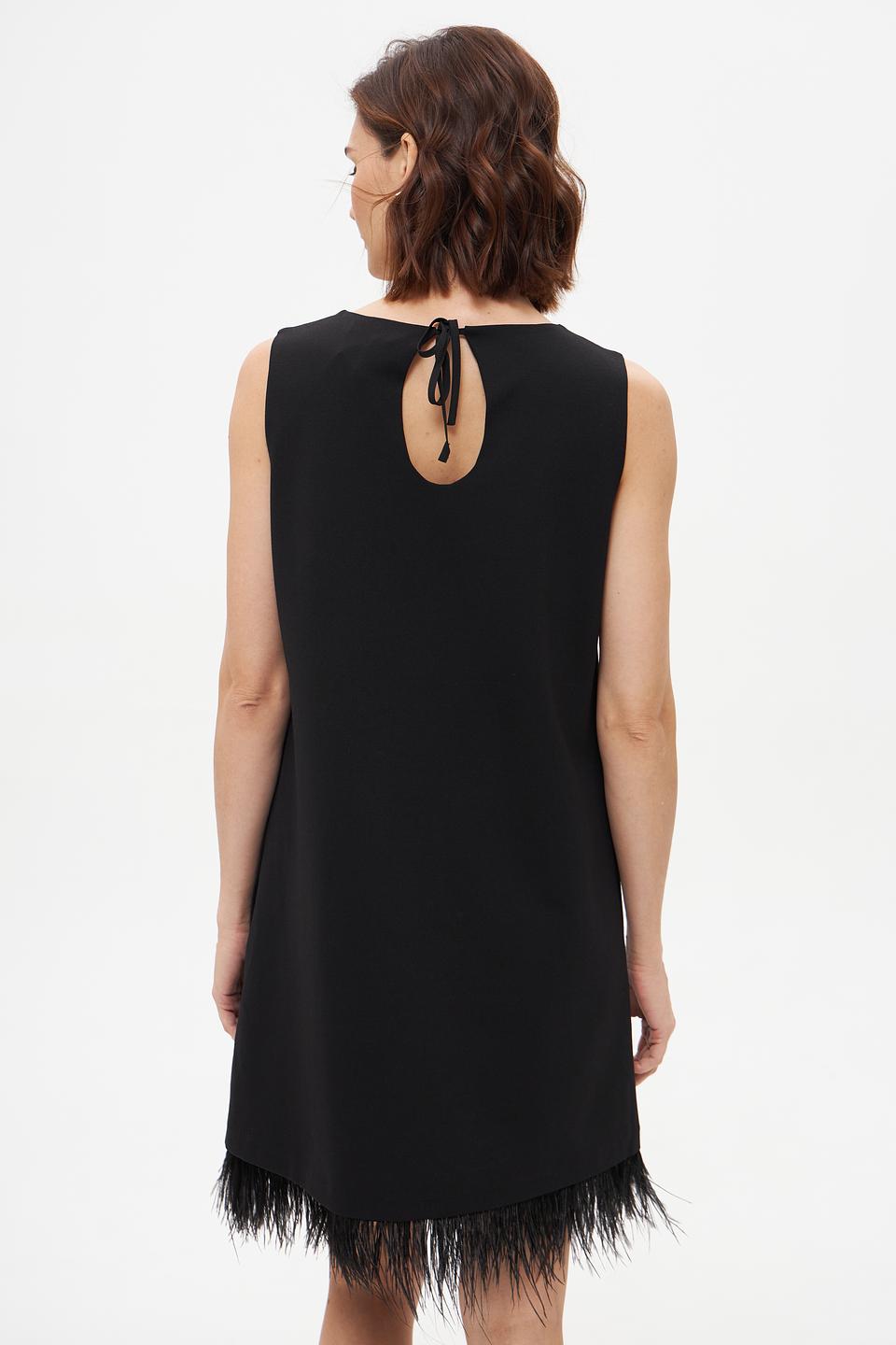 Платье Oui с бахромой чёрное