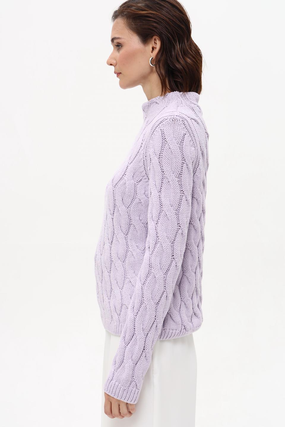 Пуловер Monari лавандовый с косами