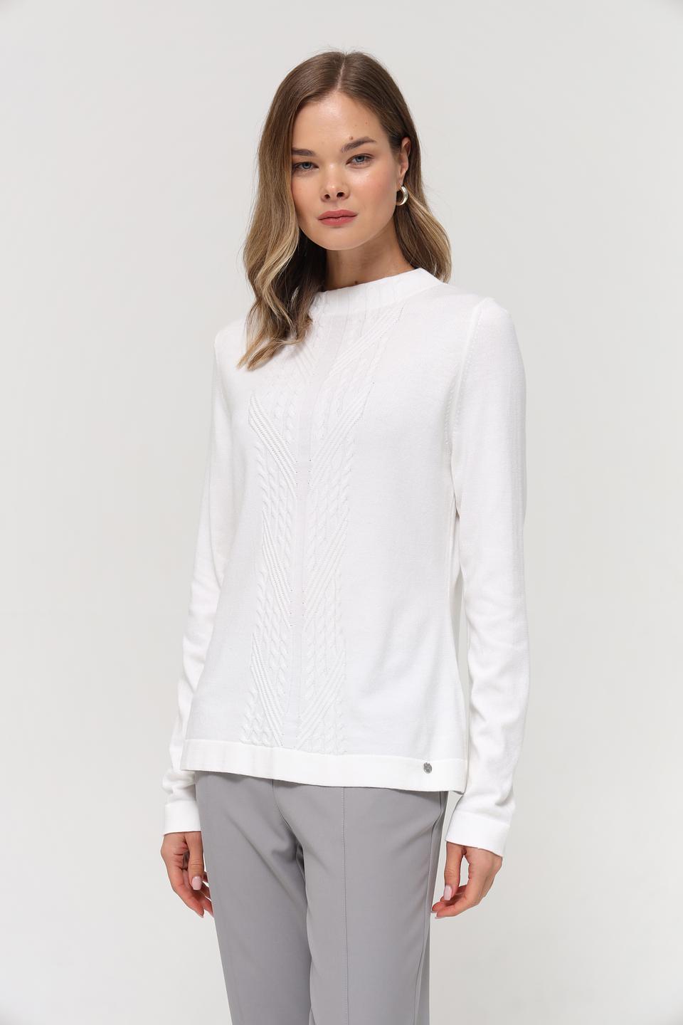 Пуловер Gollehaug женский белый с косами
