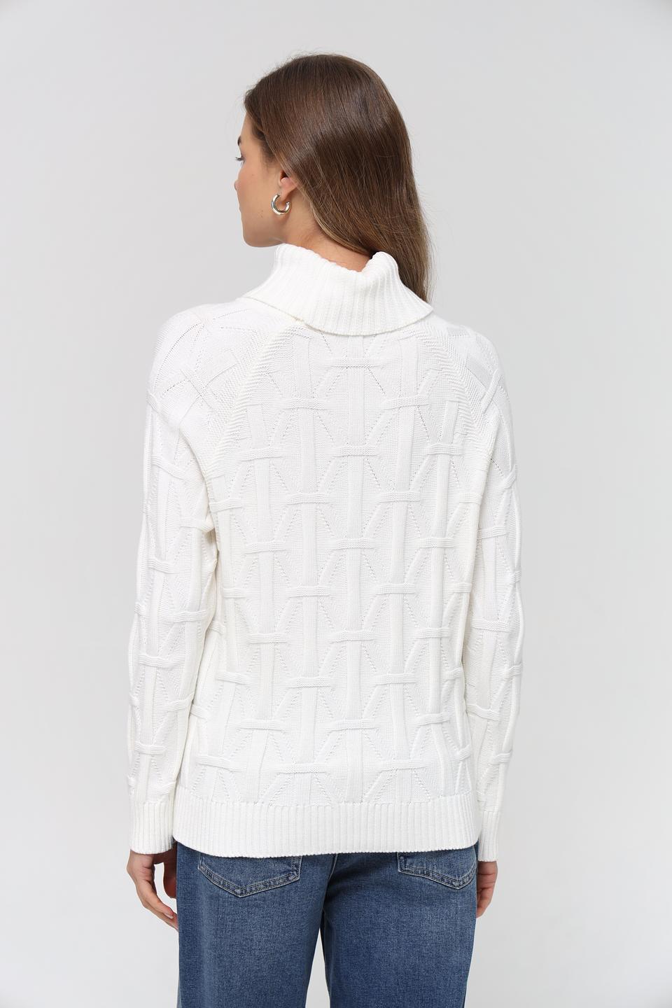 Пуловер Gollehaug с косами молочный