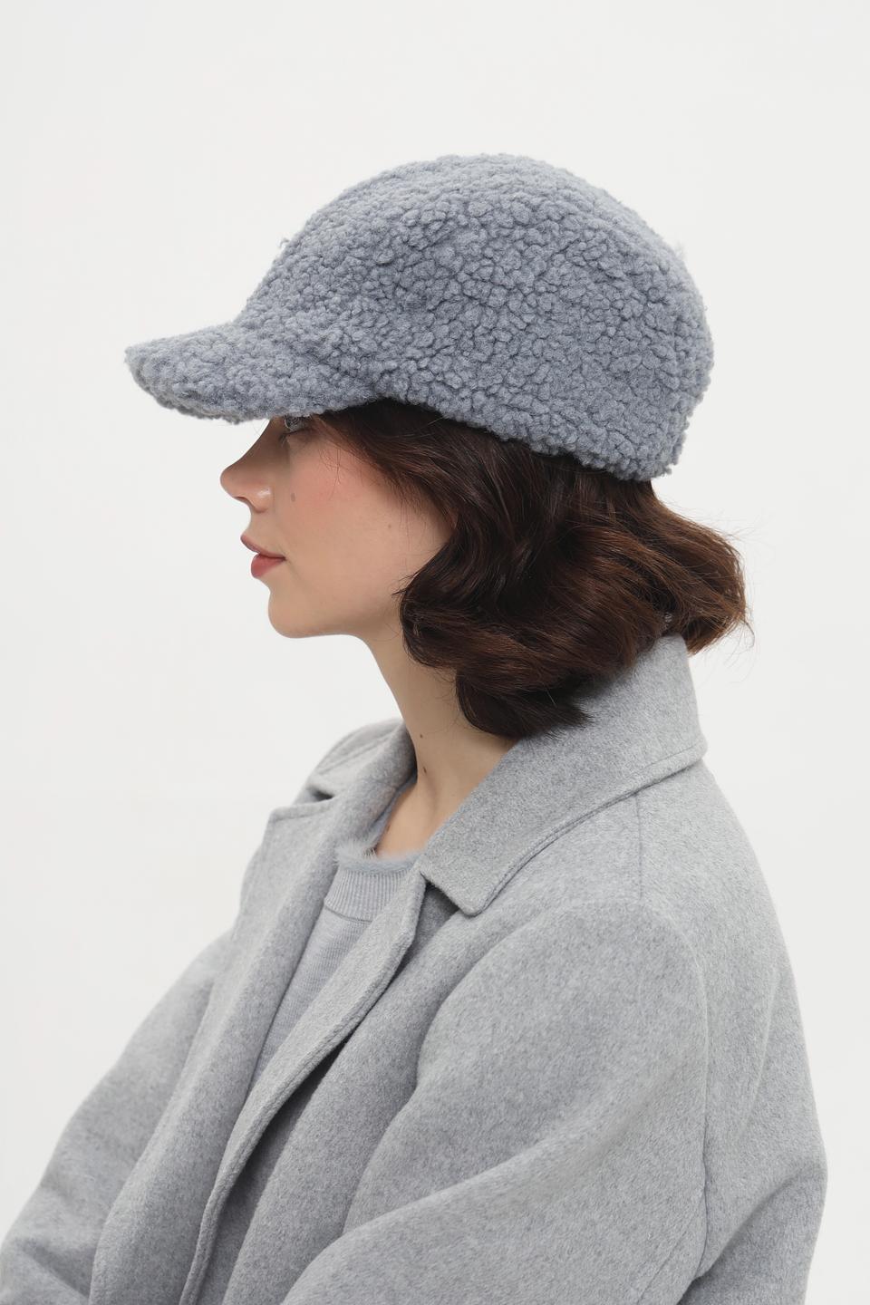 Кепка Seeberger из искусственного меха серая