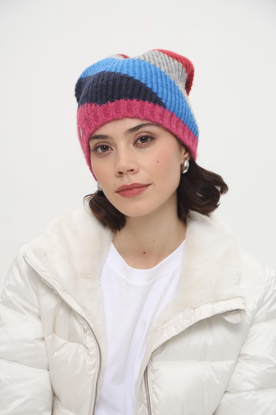 Шапка Seeberger вязаная разноцветная женская