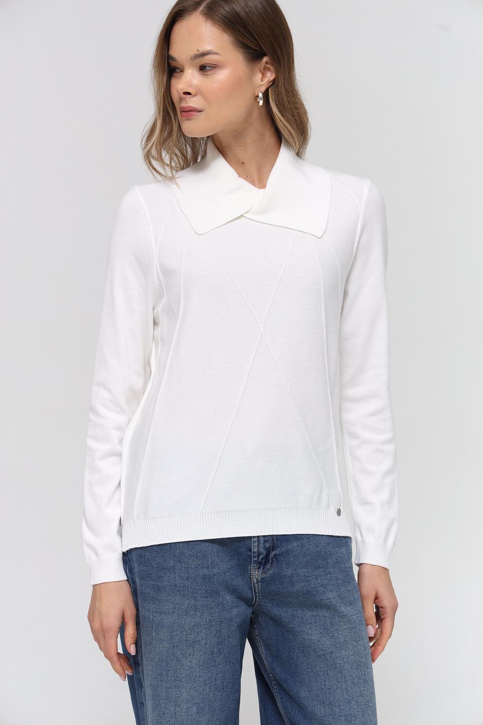 Пуловер Gollehaug с воротником-стойкой белый