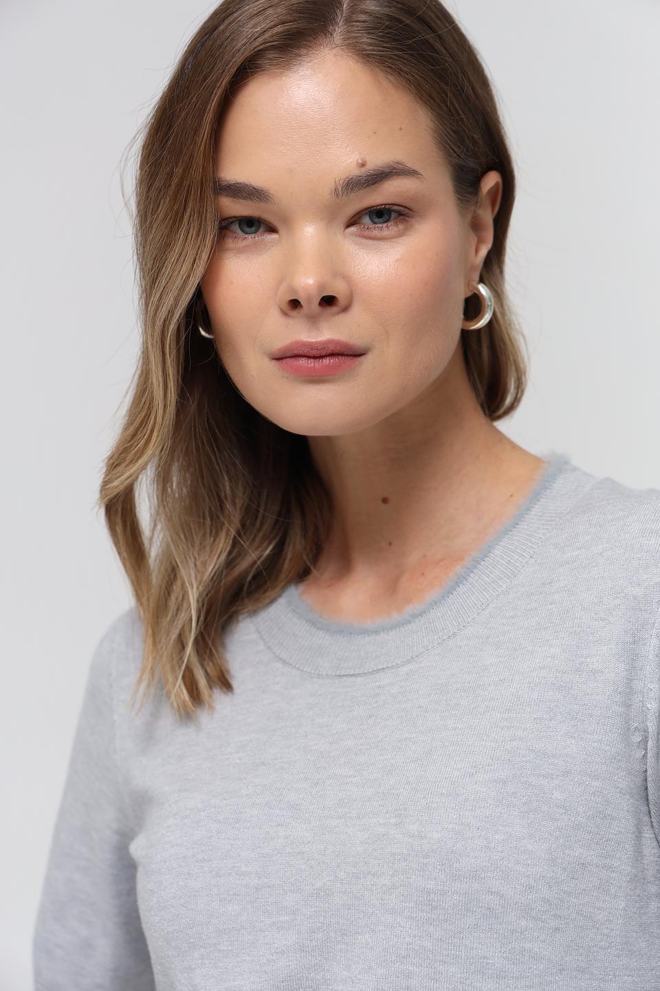 Пуловер Olsen серый с коротким рукавом