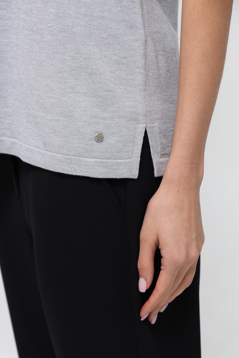 Пуловер Olsen серый с коротким рукавом