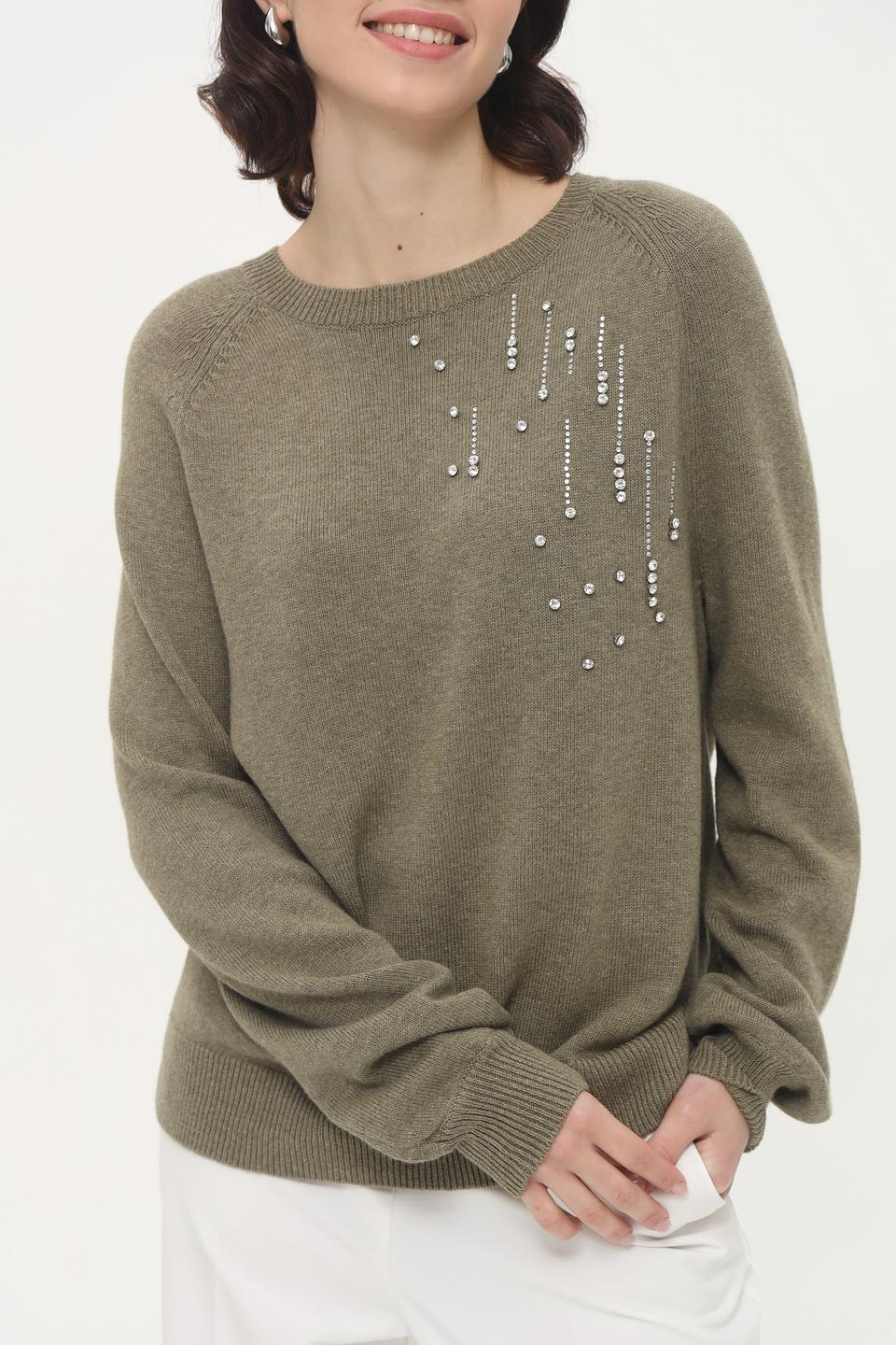 Пуловер Taifun с декором хаки