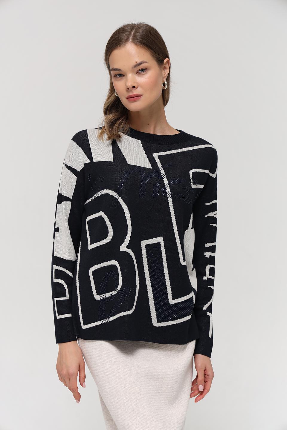 Пуловер Lecomte с принтом чёрный