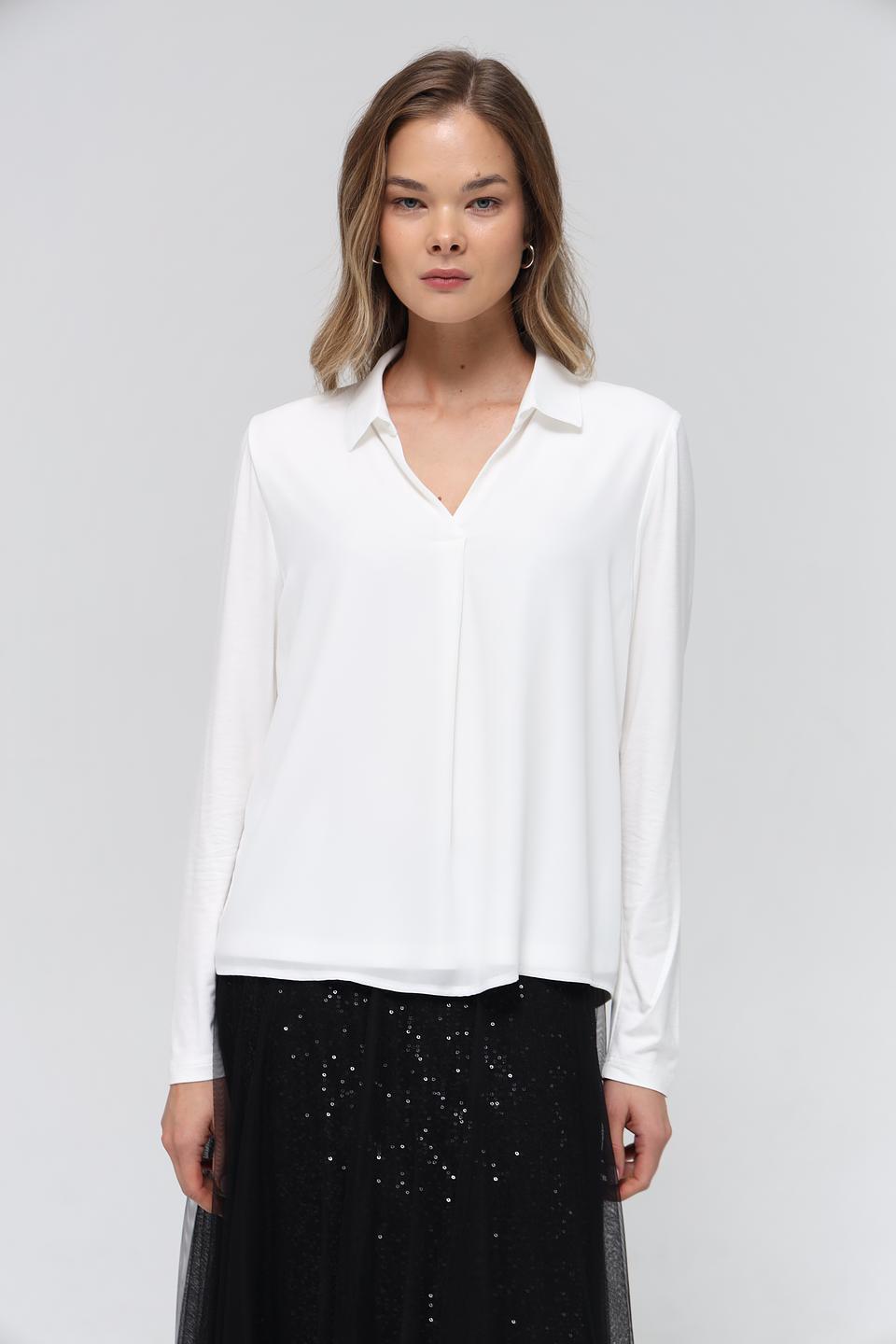 Блуза Frank Walder белая с воротником
