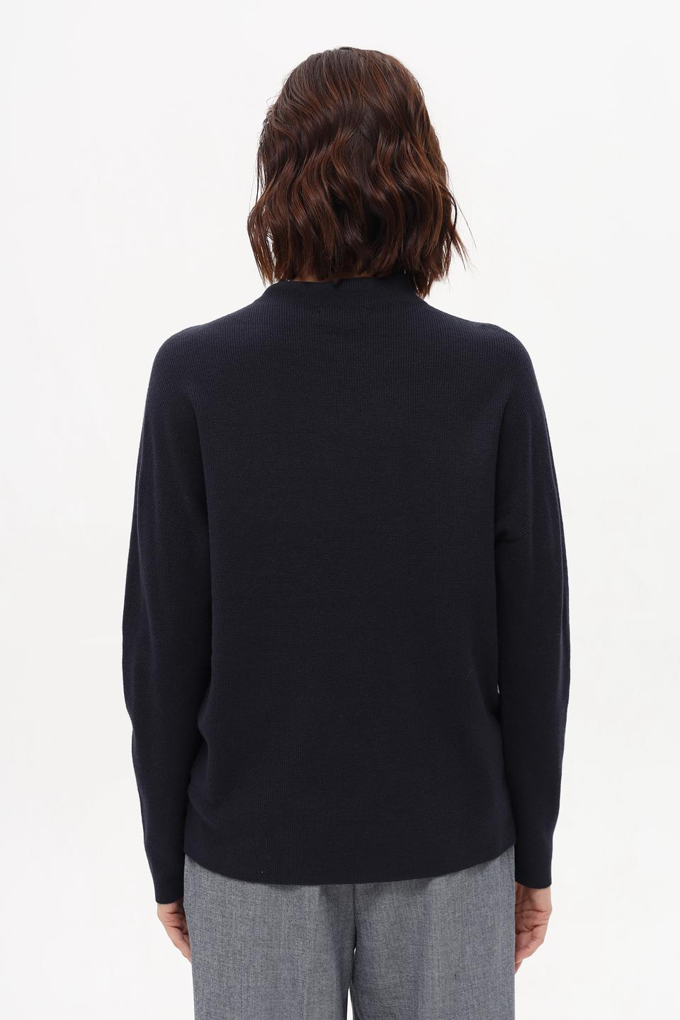 Пуловер Oui с горлом, тёмно-синий
