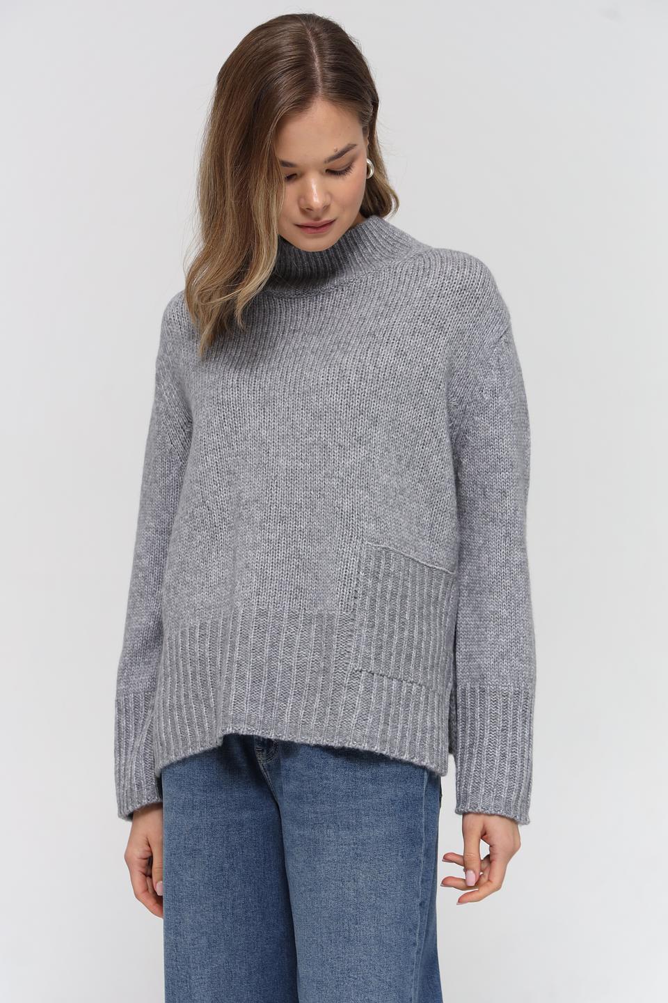 Пуловер Lecomte серый с горлом