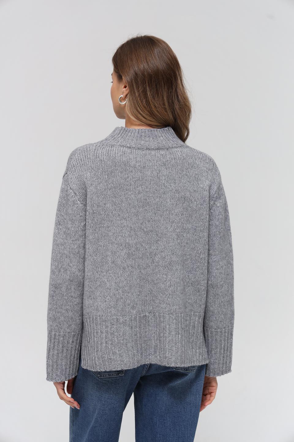 Пуловер Lecomte серый с горлом