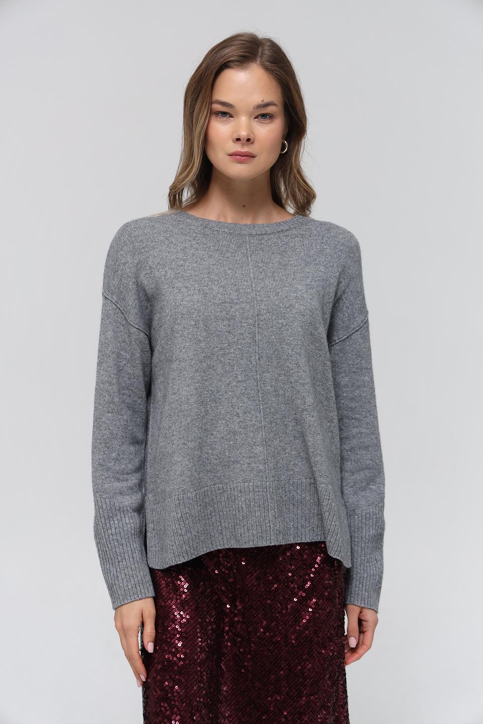 Пуловер Lecomte серый меланж