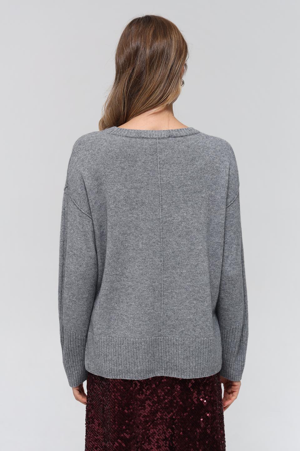 Пуловер Lecomte серый меланж