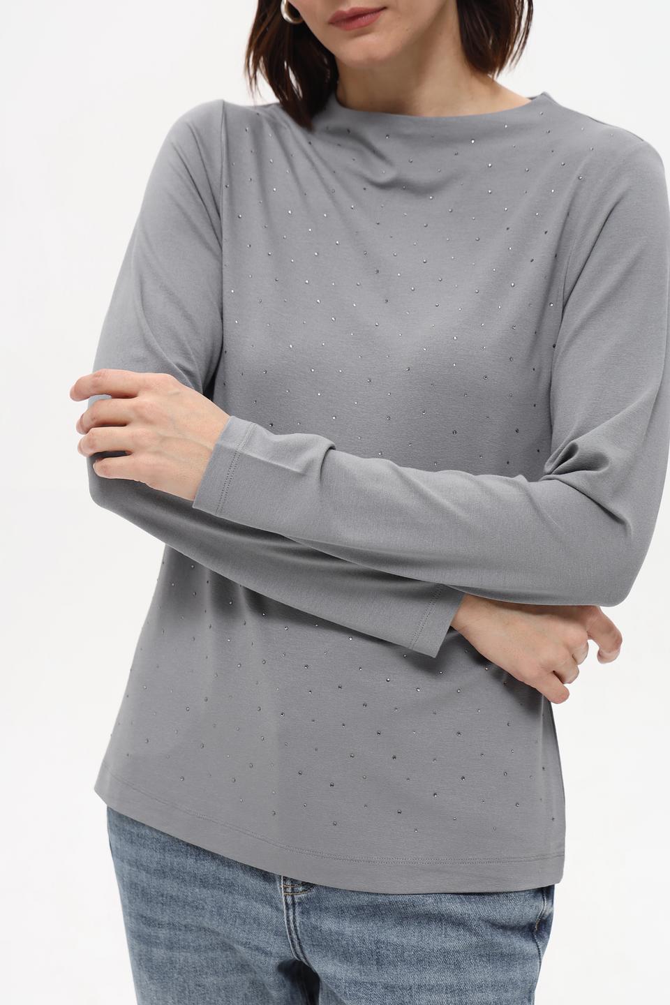 Футболка Lecomte с пайетками серая