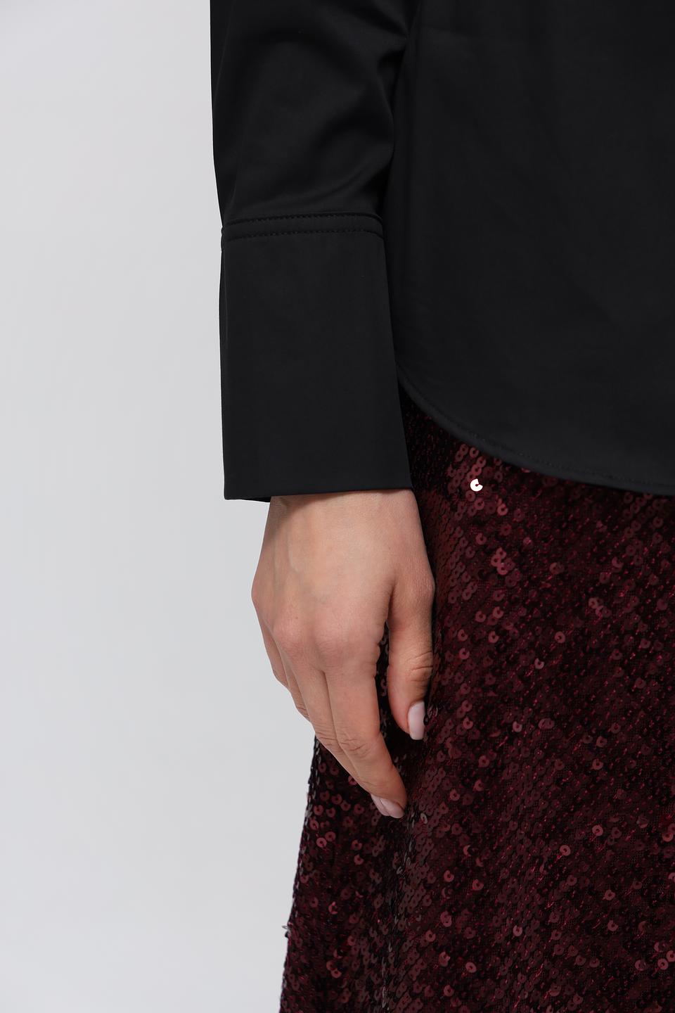 Рубашка Oui чёрная с длинным рукавом