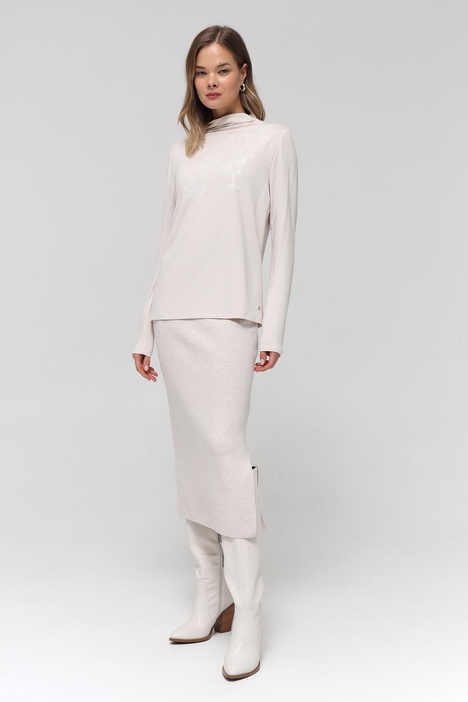 Пуловер Monari с вышивкой бежевый