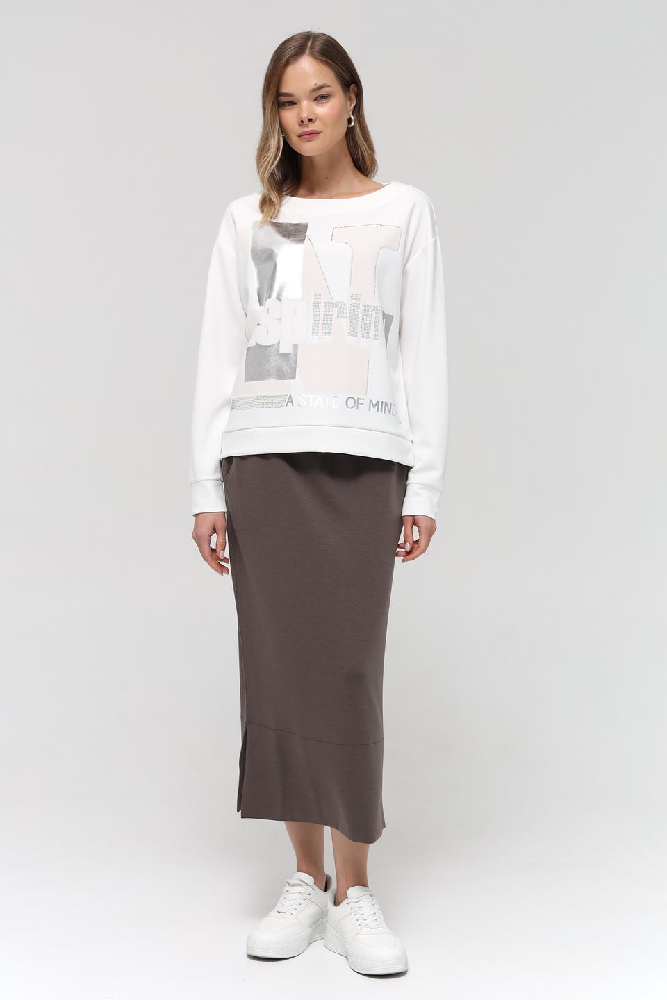 Пуловер Monari с принтом белый