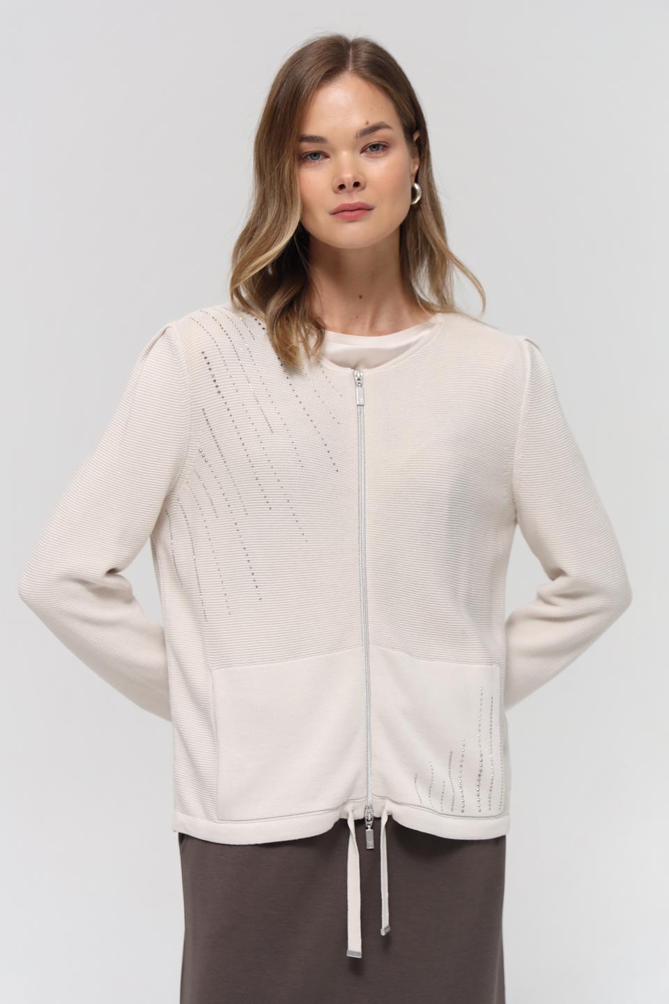 Жакет Monari с застежкой на молнии бежевый