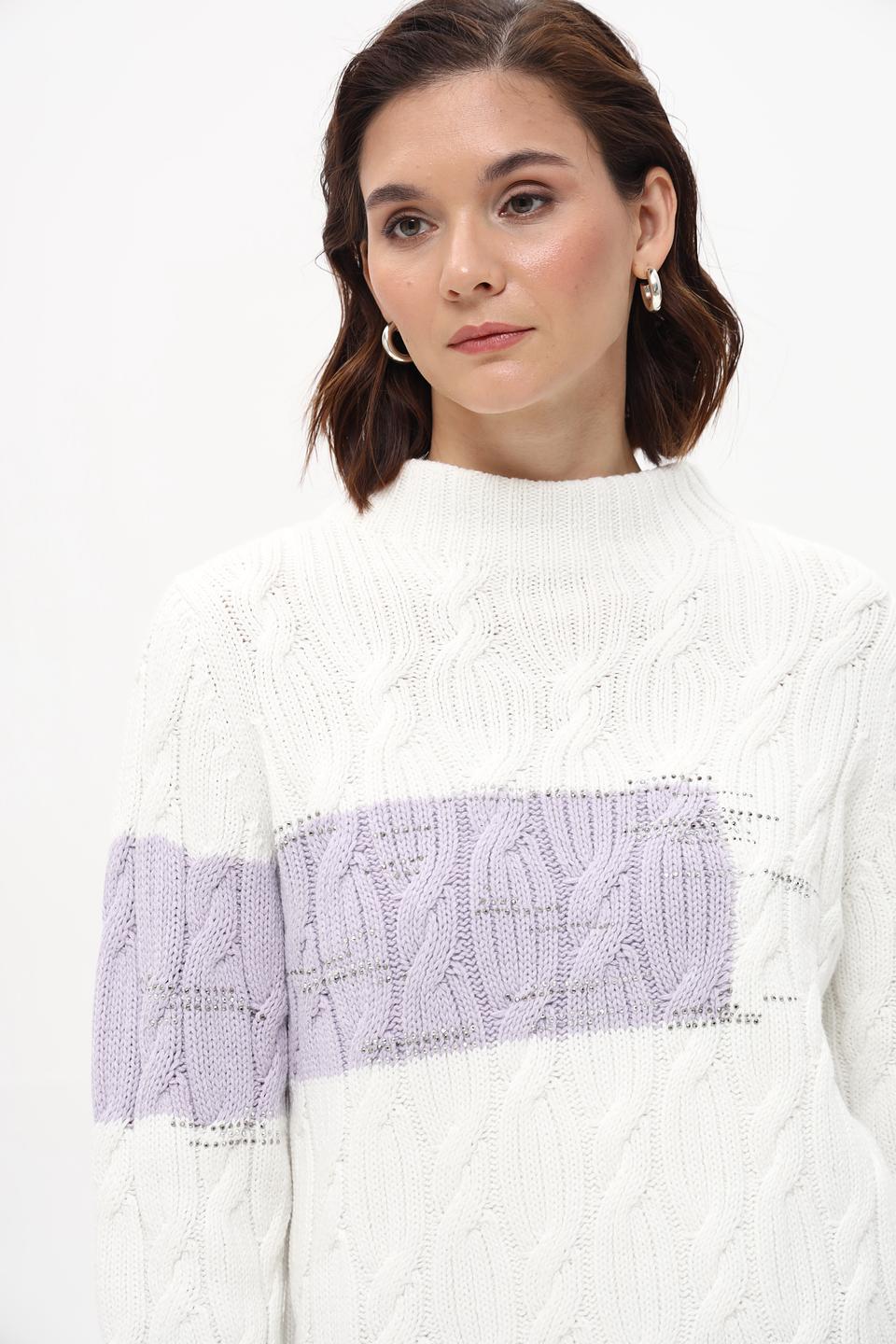 Пуловер Monari с косами и полосками