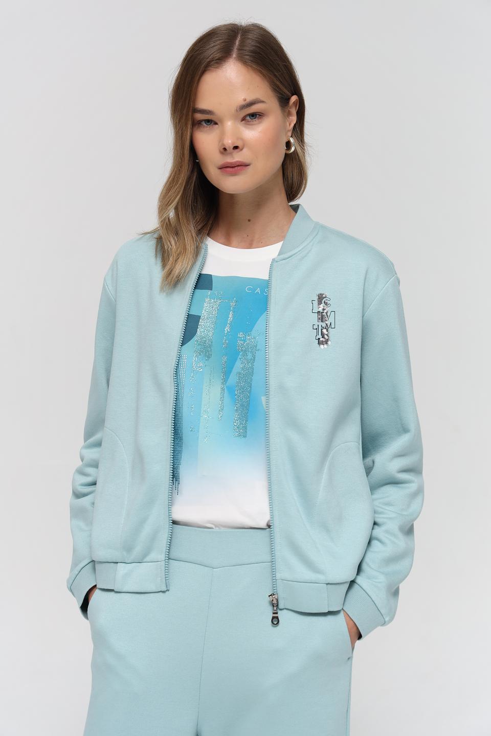 Жакет Lecomte мятный с вышивкой