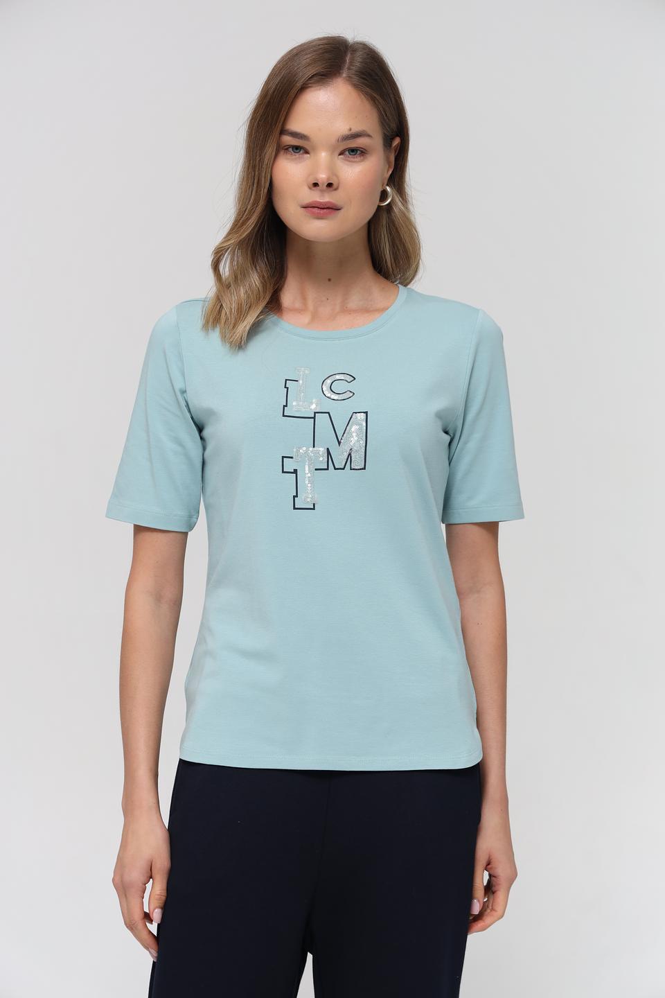 Футболка Lecomte с логотипом мятная