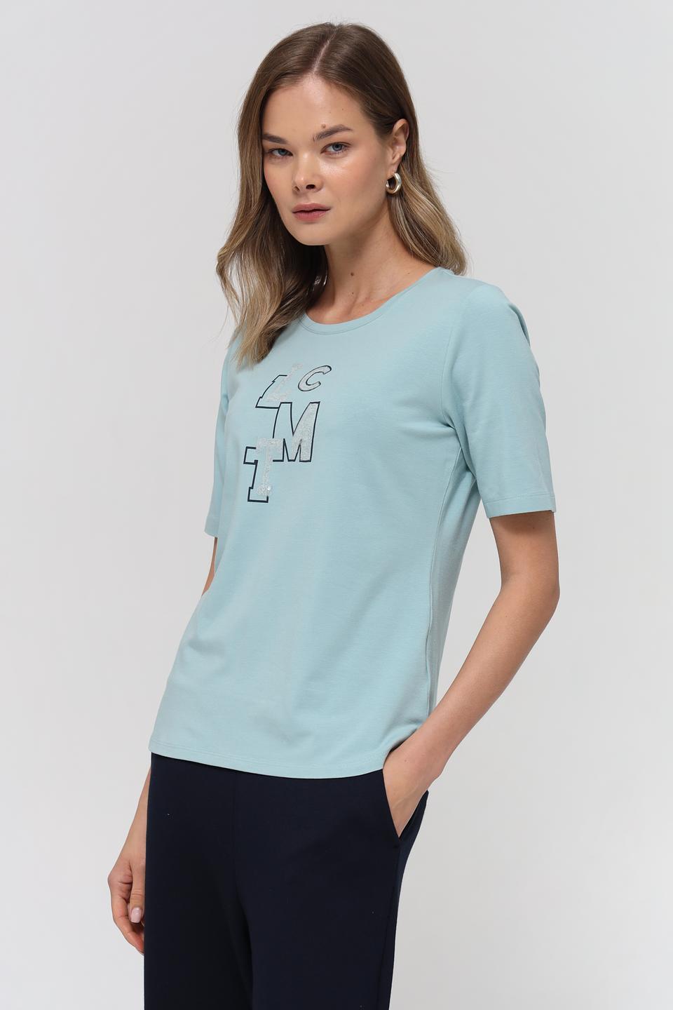 Футболка Lecomte с логотипом мятная