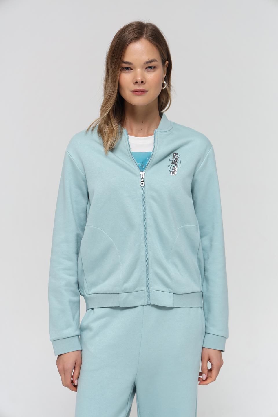 Жакет Lecomte мятный с вышивкой