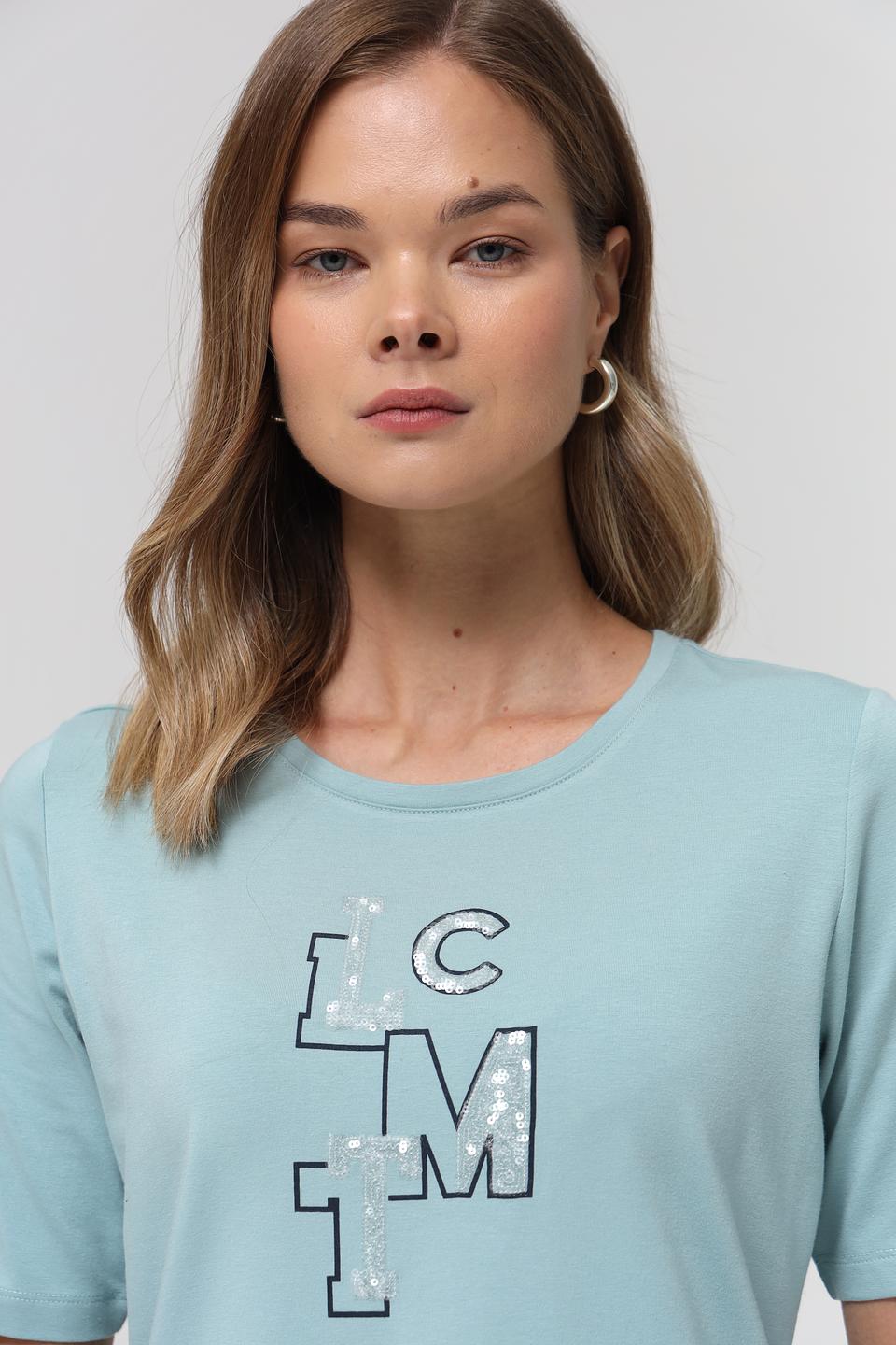 Футболка Lecomte с логотипом мятная