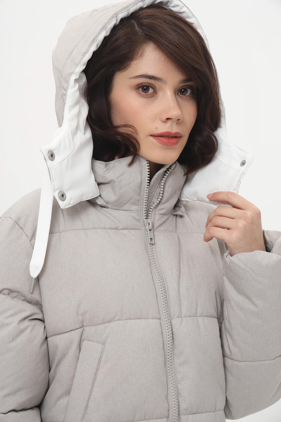 Пальто Broadway стеганое серое