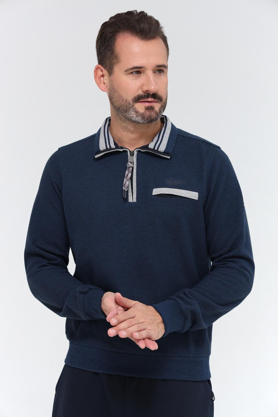 Джемпер Monte Carlo с молнией синий