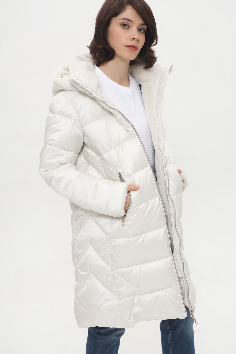 Пальто Milestone стеганое бежевое