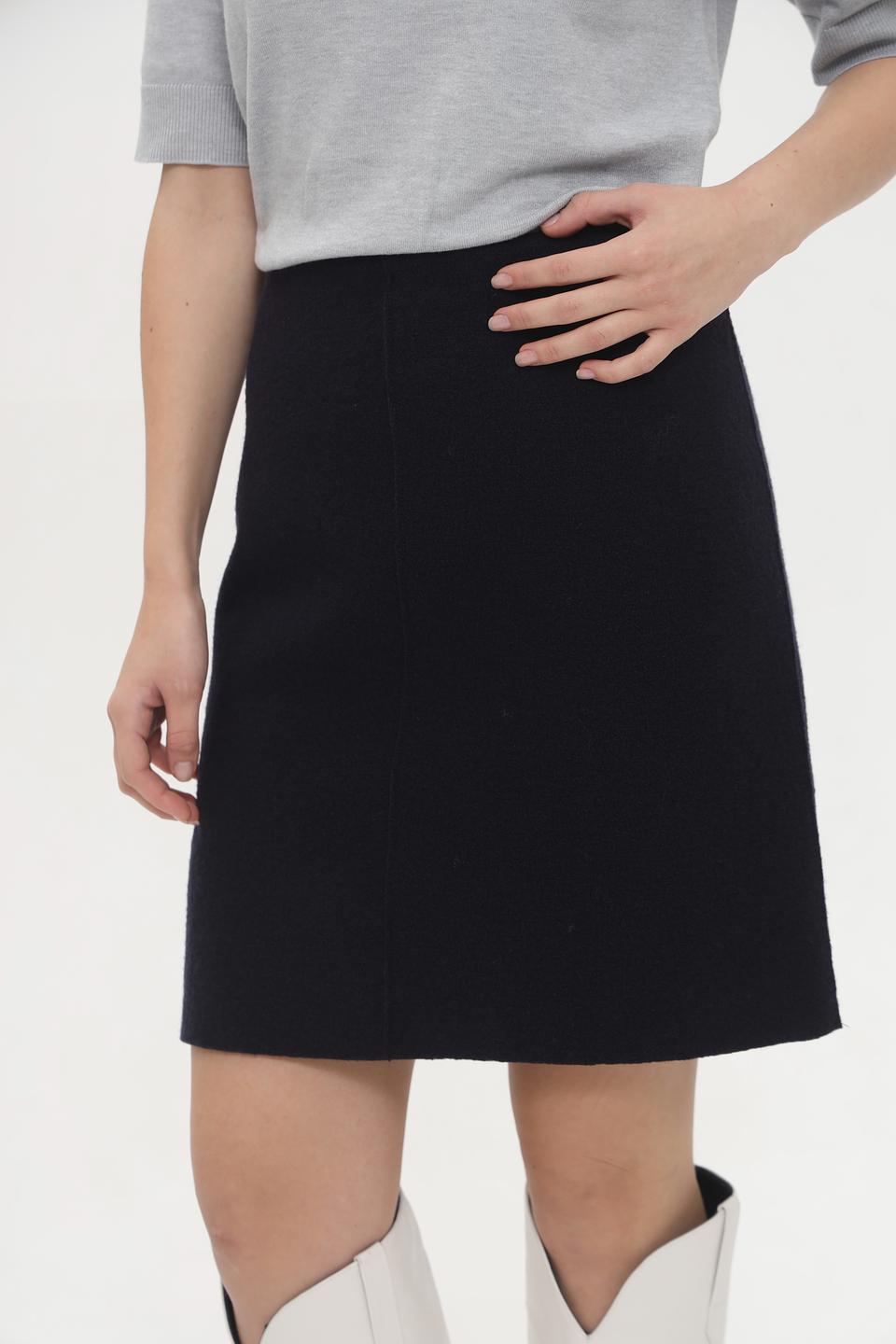 Юбка Oui шерстяная чёрная