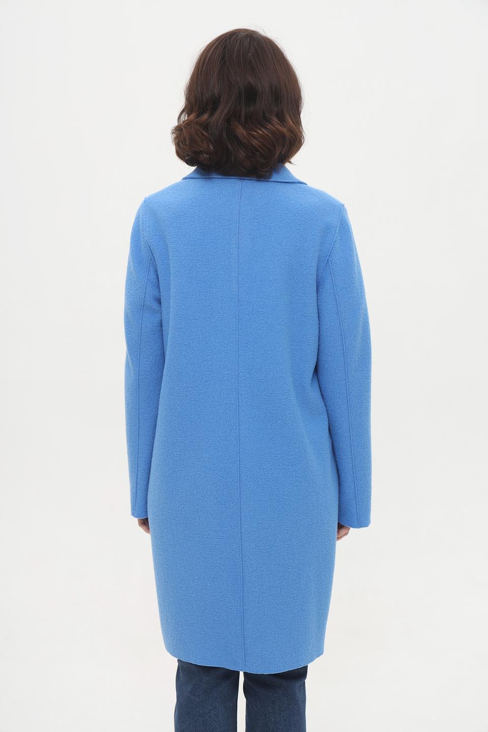Пальто Oui голубое шерстяное