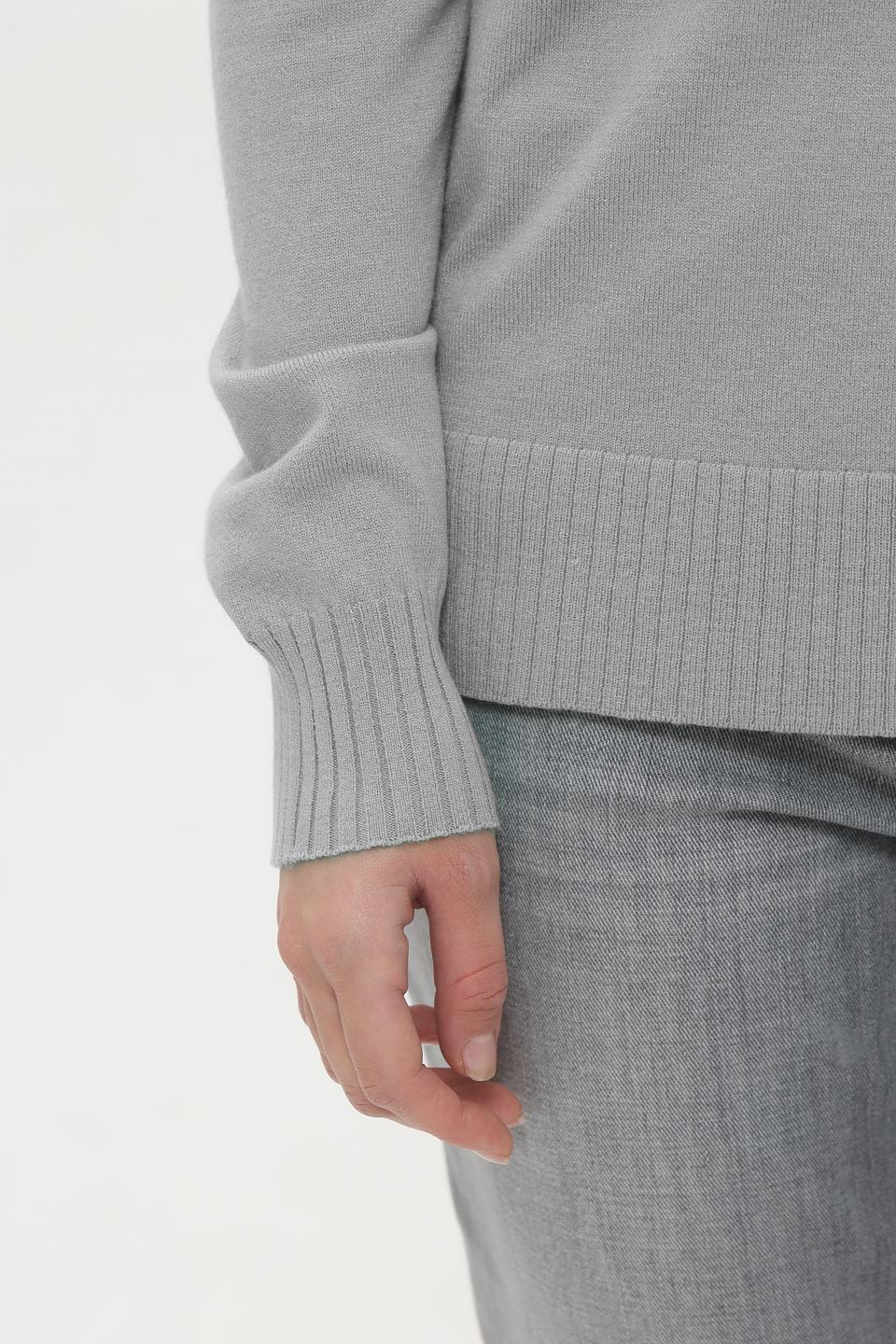 Пуловер Lebek с горлом серый