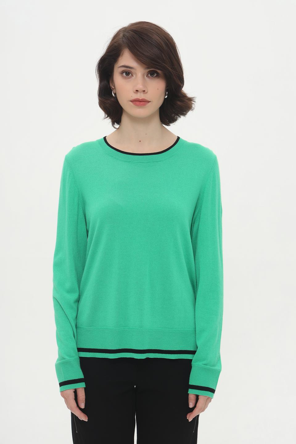 Пуловер Marc Cain зелёный с полосками