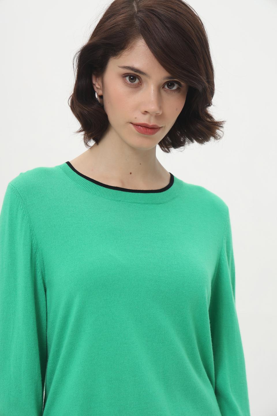 Пуловер Marc Cain зелёный с полосками