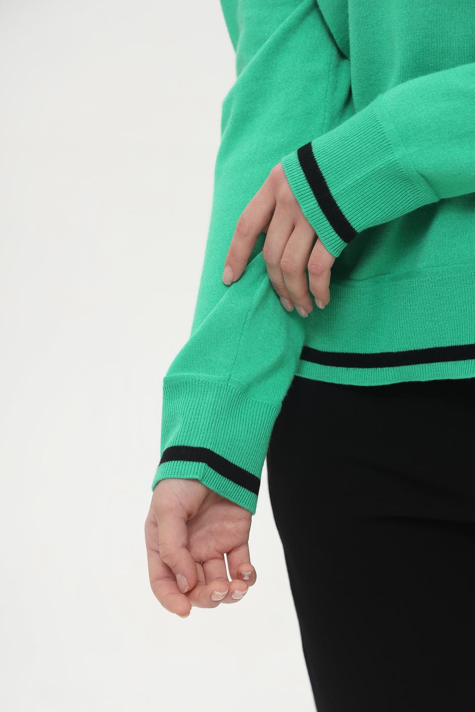 Пуловер Marc Cain зелёный с полосками