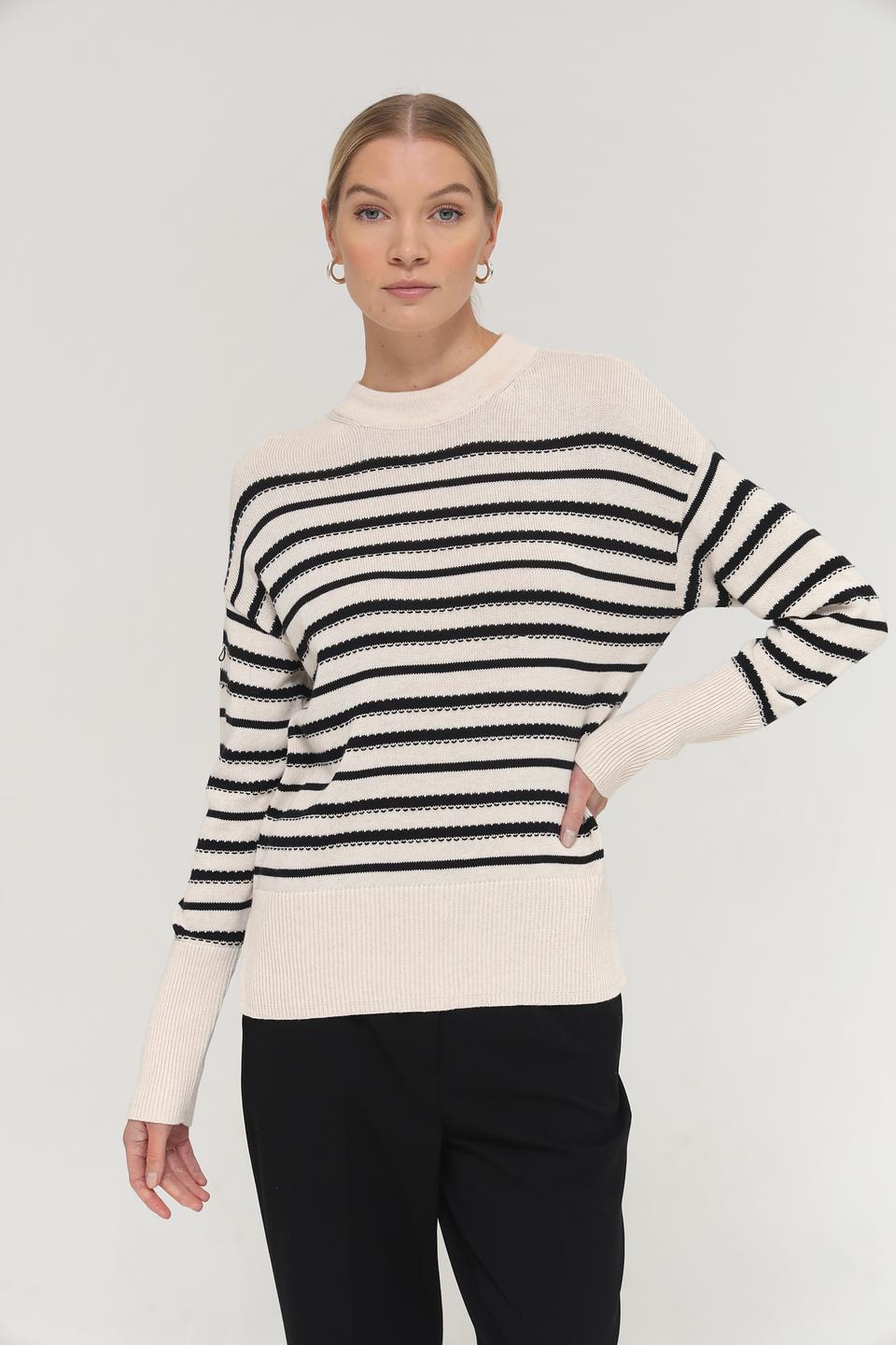 Пуловер Gerry Weber в полоску бежевый